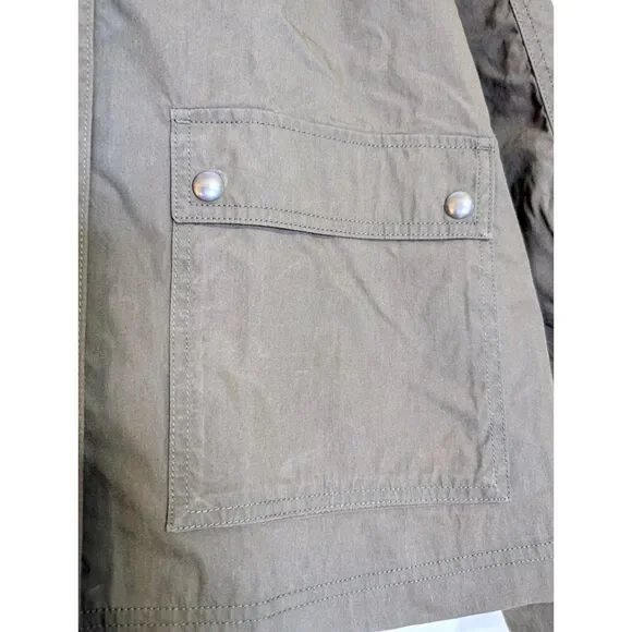 Madewell Waxed Cotton Barn Jacket Corduroy Collar Utility Coat Olive XL NWT - Picture 13 of 16